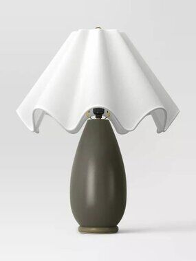 Wavy Shade Collection Ceramic Table Lamp Green - Threshold, Target